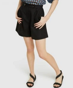 Oxford Sasha Linen Blend Shorts Black -Deals The Style Setters Store http3A2F2Fstatic.theiconic.com .au2Fp2Foxford 4955 7425711 4