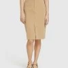 Oxford Deana Cotton Pencil Skirt Tan