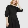 Oxford Spector Cotton Poplin Dress Black