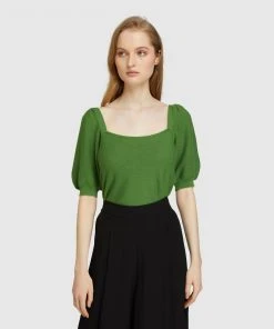 Oxford Ally Short Sleeve Top Green