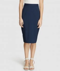 Oxford Peggy Wool Lycra Suit Skirt Fc Blue
