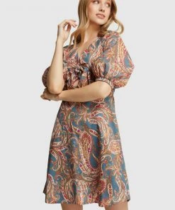 Oxford Dena Cotton Paisley Print Dress Blue Multi -Deals The Style Setters Store http3A2F2Fstatic.theiconic.com .au2Fp2Foxford 5326 8665441 4