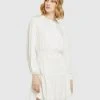 Oxford Faust Lace Trim Dress Ivory