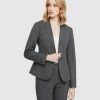 Oxford Chica Wool Stretch Suit Jacket Charcoal