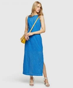 Oxford Anastasia Broderie Dress Blue