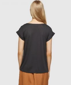 Oxford Inga Woven Front T-Shirt Black -Deals The Style Setters Store http3A2F2Fstatic.theiconic.com .au2Fp2Foxford 5660 7410941 3