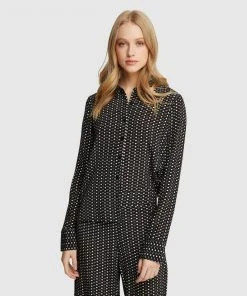 Oxford Poppy Printed Shirt Black/Ecru -Deals The Style Setters Store http3A2F2Fstatic.theiconic.com .au2Fp2Foxford 5684 3765441 4