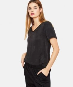 Oxford Layla Woven Front V-Neck T-Shirt Black -Deals The Style Setters Store http3A2F2Fstatic.theiconic.com .au2Fp2Foxford 5971 525476 2