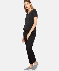 Oxford Layla Woven Front V-Neck T-Shirt Black -Deals The Style Setters Store http3A2F2Fstatic.theiconic.com .au2Fp2Foxford 5975 525476 5