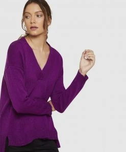Oxford Kitty Soft Relax V-Neck Knit Orchid -Deals The Style Setters Store http3A2F2Fstatic.theiconic.com .au2Fp2Foxford 6218 182768 4