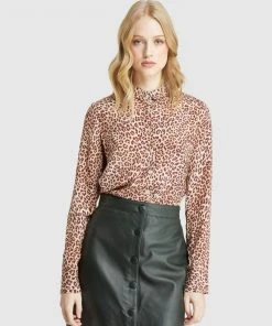 Oxford Poppy Animal Printed Blouse Natural