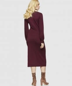 Oxford Yvonne Knitted Dress Wine -Deals The Style Setters Store http3A2F2Fstatic.theiconic.com .au2Fp2Foxford 6373 977988 3
