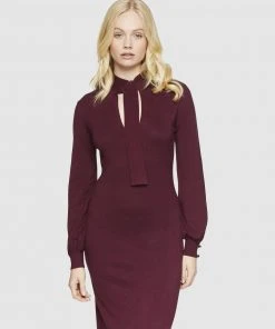 Oxford Yvonne Knitted Dress Wine -Deals The Style Setters Store http3A2F2Fstatic.theiconic.com .au2Fp2Foxford 6374 977988 4