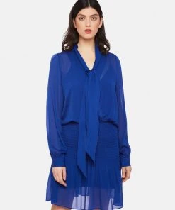 Oxford Costa Georgette Dress Blue