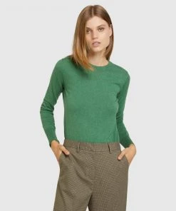 Oxford Emily Crew Neck Knit Green