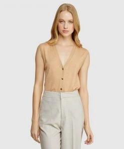 Oxford Kimmy Button Up Tank Natural