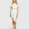 Oxford Lola Belt Up Dress Ivory