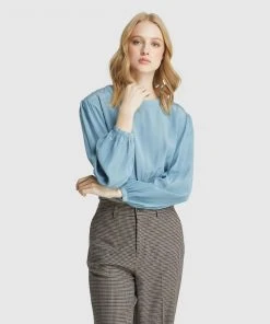 Oxford Jade Full Sleeve Top Duckegg blue