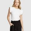 Oxford Lena Frill Sleeve T-Shirt White
