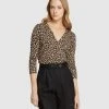 Oxford Mabel Animal Print Cardigan Tan