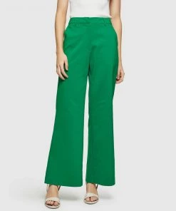 Oxford Lauren Wide Leg Pants O Green