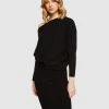 Oxford Emma Knitted Boatneck Dress Black