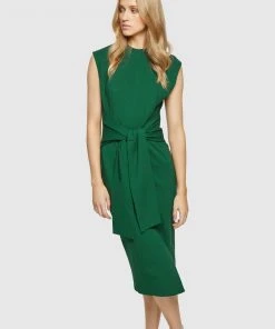 Oxford Gail Tie Front Ponti Dress Green -Deals The Style Setters Store http3A2F2Fstatic.theiconic.com .au2Fp2Foxford 7605 7446151 4