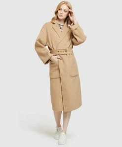 Oxford Ashley Wool Blend Coat Light camel