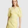 Oxford Fitzgerald Cotton Wrap Top Yellow