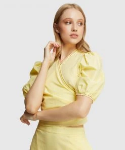 Oxford Fitzgerald Cotton Wrap Top Yellow -Deals The Style Setters Store http3A2F2Fstatic.theiconic.com .au2Fp2Foxford 7817 3865441 4