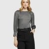 Oxford Ariel Jersey Metallic Top Black