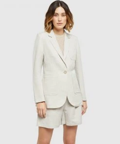 Oxford Lola Linen Blazer Natural