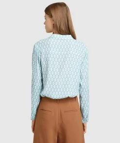 Oxford Poppy Printed Blouse Blue/ivory -Deals The Style Setters Store http3A2F2Fstatic.theiconic.com .au2Fp2Foxford 8229 3493721 3