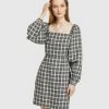 Oxford Cilly Check Linen Mini Dress Grey