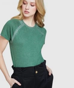 Oxford Emilia Metallic Trim T-shirt Green -Deals The Style Setters Store http3A2F2Fstatic.theiconic.com .au2Fp2Foxford 8341 9619411 4