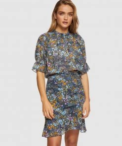 Oxford Renee Floral Skirt Navy