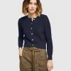 Oxford Samara Pointelle Cardigan Navy