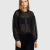 Oxford Shiba Velvet Spot Blouse Black
