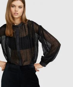 Oxford Shiba Velvet Spot Blouse Black -Deals The Style Setters Store http3A2F2Fstatic.theiconic.com .au2Fp2Foxford 8632 0125821 4