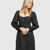 Oxford Peta Linen Blend Dress Black