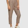 Oxford Lara Eco Checked Trousers Camel
