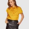 Oxford Alice Cowl Neck Top Mustard
