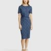 Oxford Penny Animal Printed Jersey Dress Navy/Blue