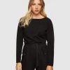 Oxford Gianna Metallic Boatneck Knit Black