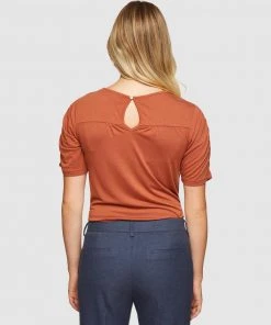 Oxford Claudette Woven Front T-Shirt Copper -Deals The Style Setters Store http3A2F2Fstatic.theiconic.com .au2Fp2Foxford 9132 9465801 3