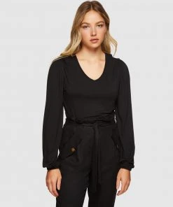 Oxford Bella L/s T-Shirt Black