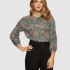 Oxford Bettina Chintz Print Top Green multi