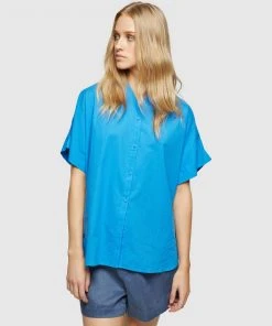 Oxford Cara Voile Shirt Blue
