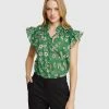 Oxford Mihall Green Floral Top