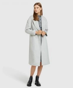 Oxford Celia Wool Blend Coat Ice grey